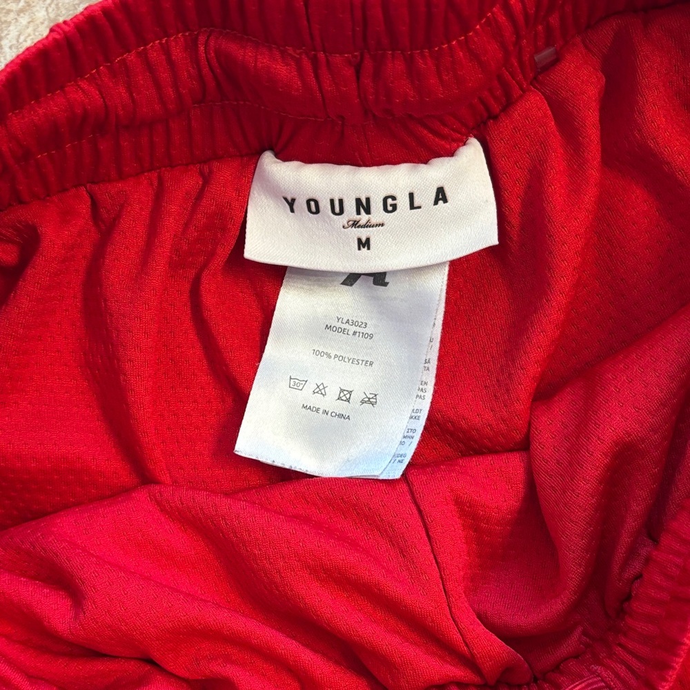 YoungLA Red Men’s Athletic Shorts - Picture 2 of 3